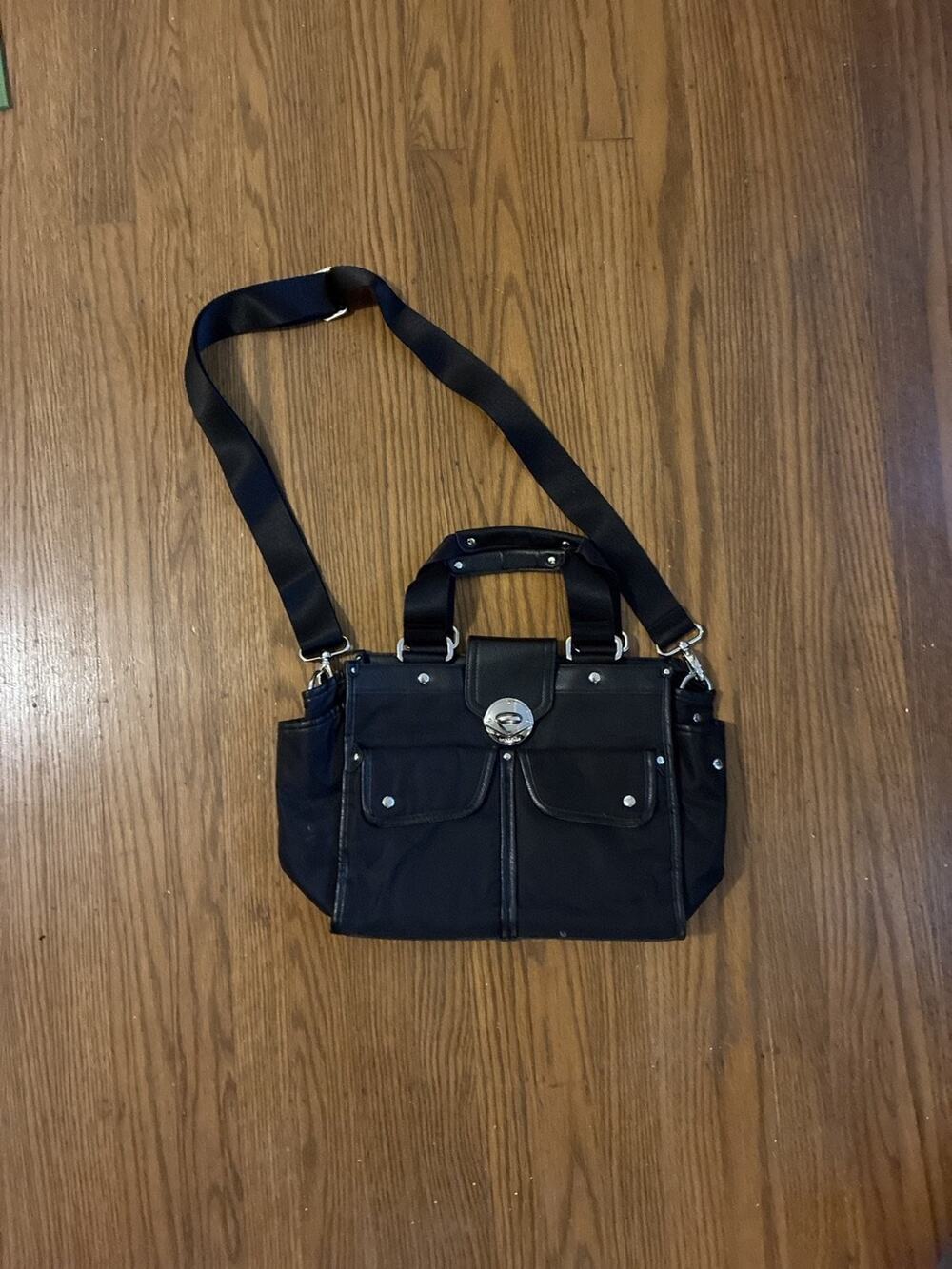 Baggallini Crossbody Satchel Bag M Black Womens Credit Card